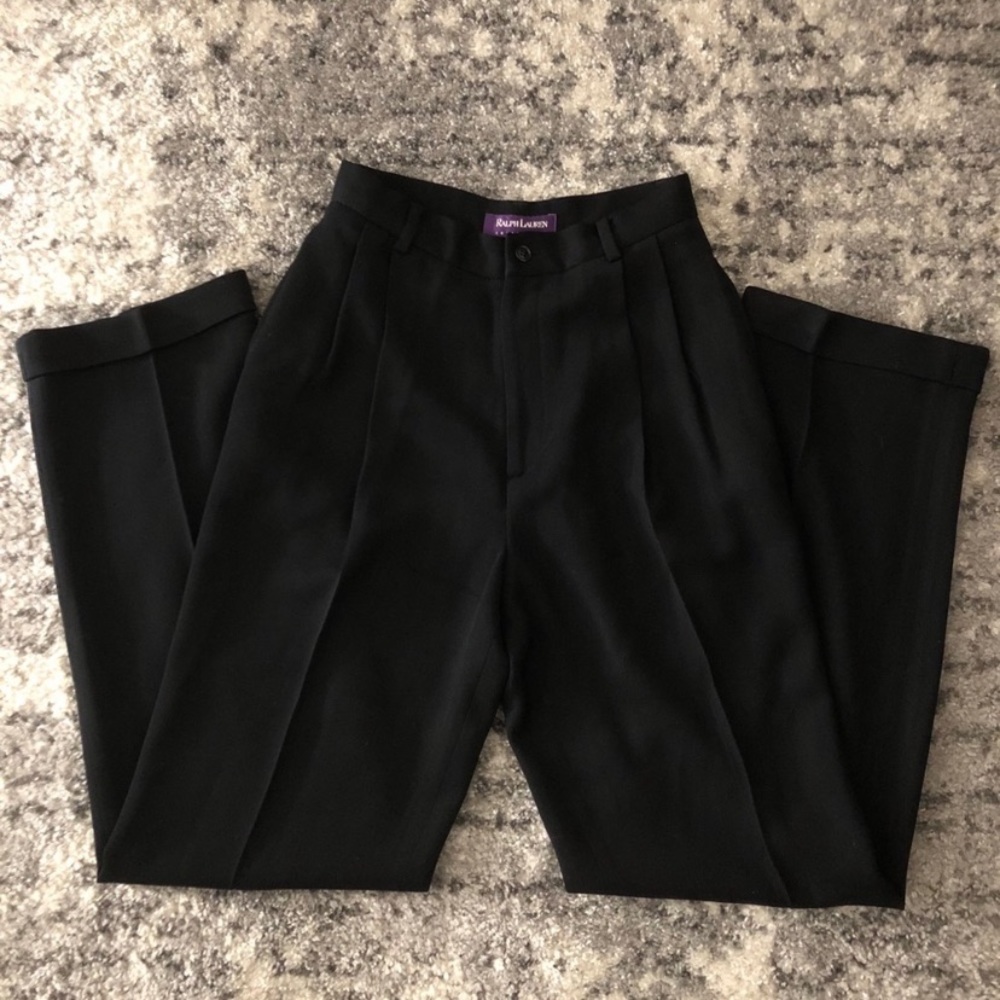 Ralph Lauren Collection Black Wool Dress Pants High Waist